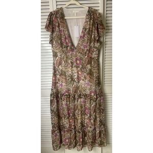 Baevely Boho Floral Midi Dress Size 1XL